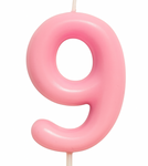 Kerze Nummer "9" - Rosa