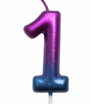 Birthday Candle Number "0" – Rainbow Metallic