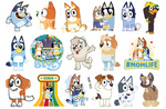 Bluey Hundetattoos für Kinder (1 Stück)