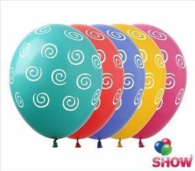 Bedruckte Gummiballons Spiralen (10 Stück).)