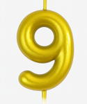 Goldene Geburtstagskerze Nummer "9" - Eleganz für jeden Anlass