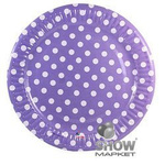 Paper Plate "Dots" Purple (6 pcs.)