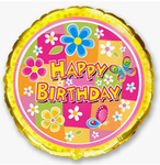 Balon foliowy Happy Birthday 18" (45cm), FLEXMETAL™