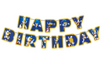 Papiergirlande Happy Birthday Sonic (1 Stück)