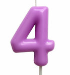 Kerze Nummer "4" - Lila
