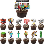 Toperki Minecraft – magiczna dekoracja na urodzinowy tort (12+1)