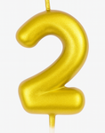 Goldene Geburtstagskerze Nummer "2" - Eleganz für jeden Anlass