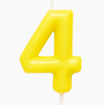 Kerze Nummer "4" - Gelb