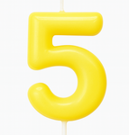 Kerze Nummer "5" - Gelb