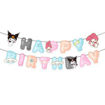 Papiergirlande Happy Birthday Sanrio - Meine Melodie, Kuromi, Cinnamoroll