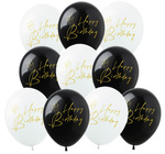 Happy Birthday bedruckte Gummiballons (10 Stück).)