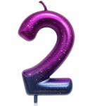 Birthday Candle Number "0" – Rainbow Metallic
