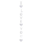 I LOVE YOU Silberne Papiergirlande (1 Stück).)