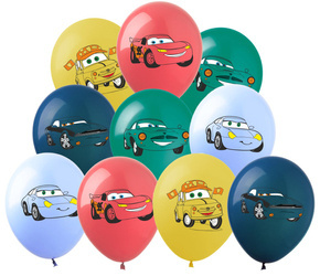 Rubber balloons with Cars print (10 pcs.)