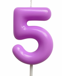 Kerze Nummer "5" - Lila