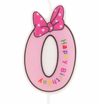 Children’s candle-number "0" pink