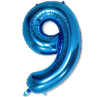 Balon Foliowy Cyferka "9" Niebieski (100cm.)
