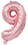 Ballon Nummer "9" Rosa Gold (40cm)