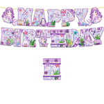 Happy Birthday Meerjungfrau Girlande - Unterwasserwelt Geburtstagsdekoration