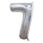 Folienballon Nummer "7" Silber Holo (100cm.)