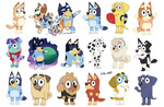 Bluey Hundetattoos für Kinder (1 Stück)