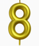 Kerze Nummer "8" - Gold