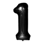 Folienballon Nummer "1" Schwarz (100cm).)