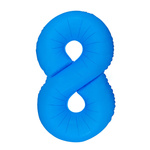 Folienballon Nummer "8" Blau Neon (100cm.)
