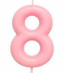 Kerze Nummer "8" - Rosa