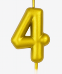 Goldene Geburtstagskerze Nummer "4" - Eleganz für jeden Anlass
