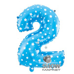 Balloon Foil Number "2" Blue Star (100cm.)