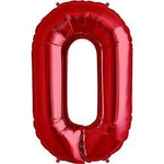 Folienballon Nummer "0" Rot (100cm).)