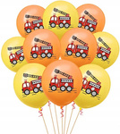 Bedruckte Gummiballons Feuerwehr (10 Stück).)