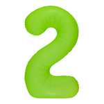 Folienballon Nummer "2" Grün Neon (100cm.)