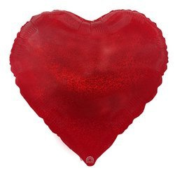 Folie Herz Rot Glitter 18" (45cm).)