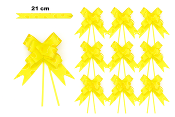 Kokarda dekoracyjna żółta – 21 cm