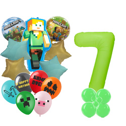 Satz von 7 Minecraft Pixels Folie und Gummi bedruckte Ballons