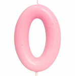 Kerze Nummer "0" - Rosa