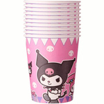 Kuromi Pappbecher - rosa, 10 Stück.