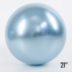 Riesenballon 21" CHROME, blau (1 Stück).)