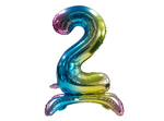 Foil Balloon Standing Number "2" Rainbow (80cm.)