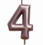 Geburtstagskerze Nummer "4" - Roségold