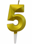 Goldene Zahl Kerze "5"