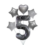 Foil Balloon Number "5" Marbled (100cm.)