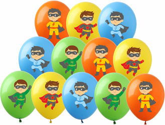 Balony z superbohaterami balony lateksowe 12 sztuk dekoracyjnych