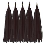 Schwanz für Ballons Schwarz, Quaste (5Stk)
