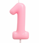 Kerze Nummer "1" - Rosa