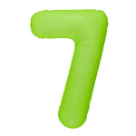 Folienballon Nummer "7" Grün Neon (100cm.)