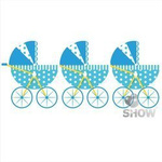 Papiergirlande Blaue Wagen (1er-Pack).)