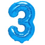 Folienballon Nummer "3" Blau (100cm).)